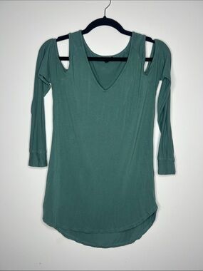 Dynamite Green Cold Shoulder Long Sleeve Top Size XS